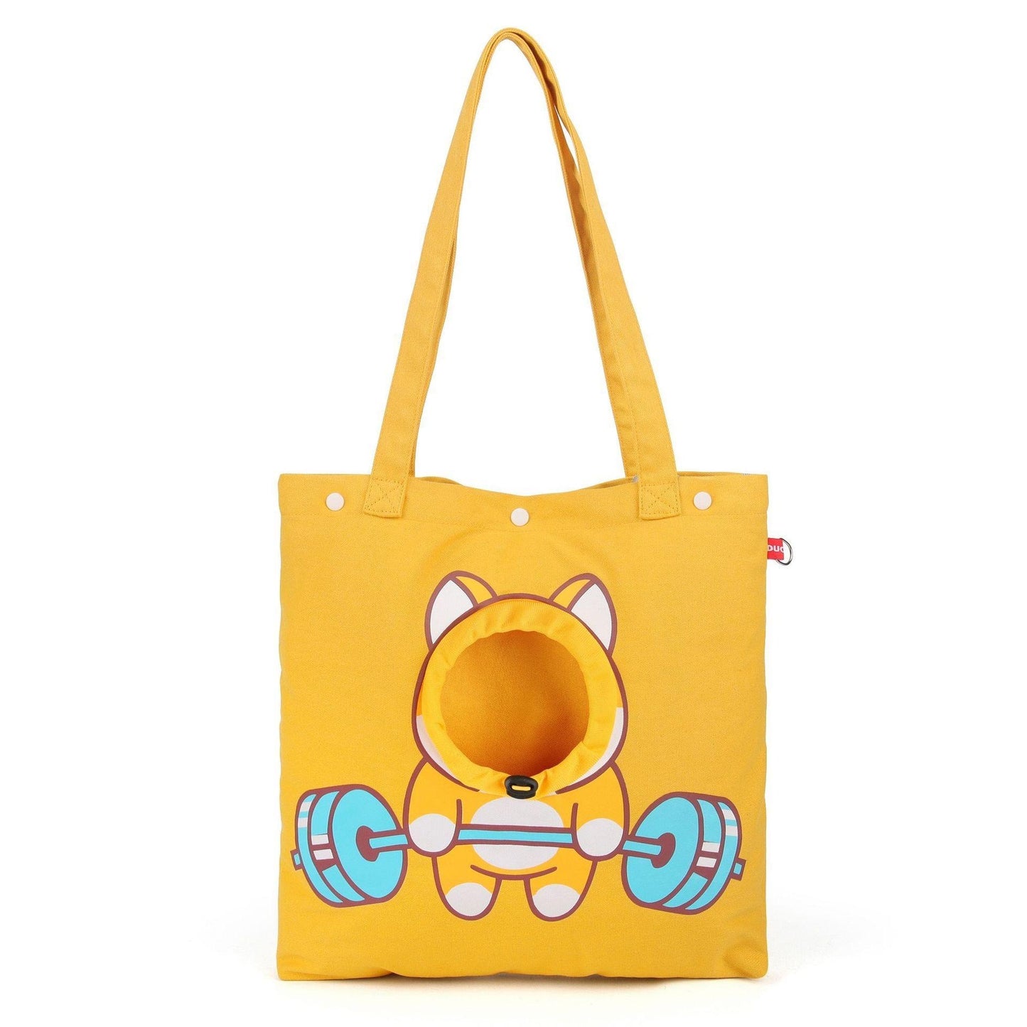 Cute Animal Shaped Pet Canvas Shoulder Bag Portable Cat Carrier Tote Chest Bag with Head Exposure Design Outdoor Travel Pet Carrier for Cats Dogs Pet Supplies