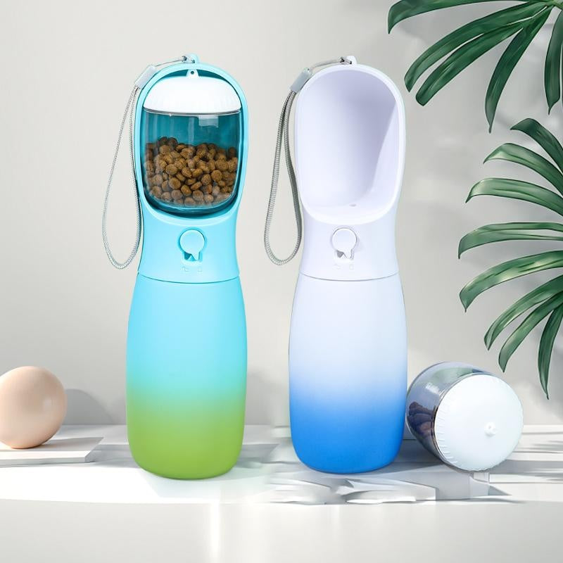 Premium Pet Fashion Hydration Gradient Travel Kettle Portable Water Bottle for Dogs Cats Leakproof One Button Drinking Fashion Gradient Color Pet Hydration Bottle