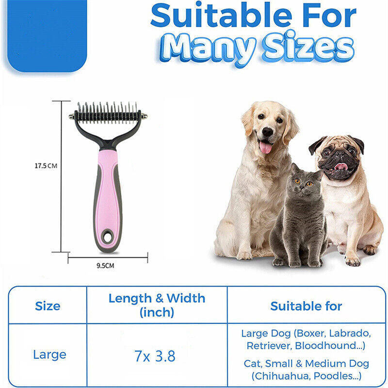 Premium Dual-Sided Pet Grooming Brush - Deshedding & Dematting Tool | Reduces Shedding, Removes Mats for Dogs Cats