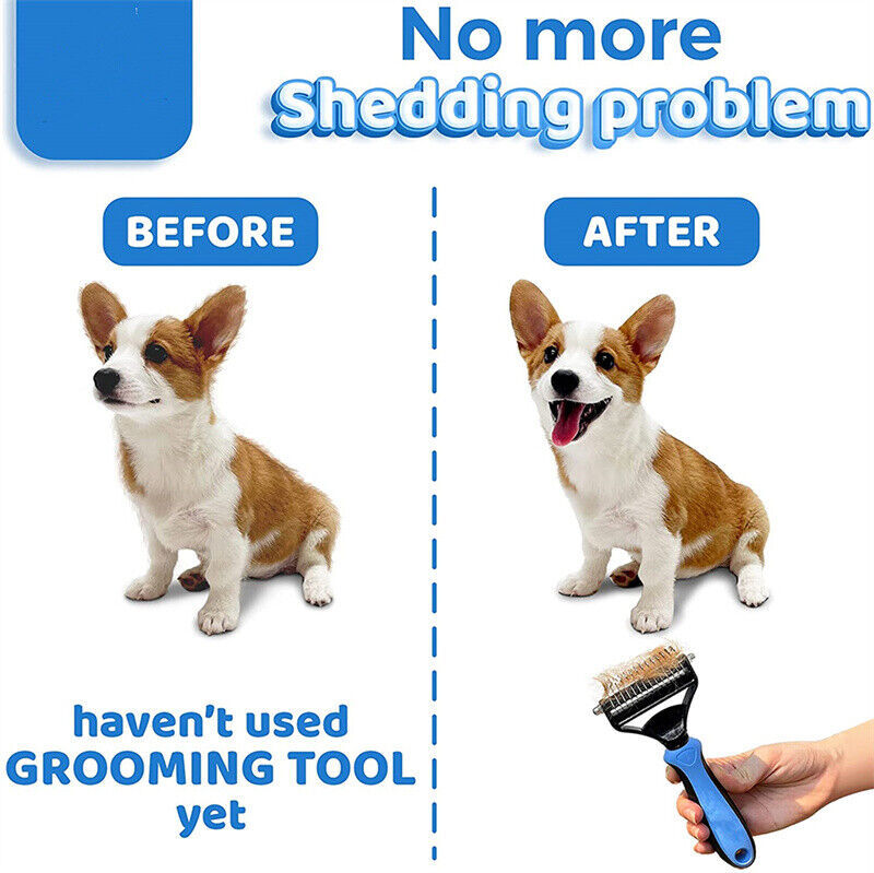 Premium Dual-Sided Pet Grooming Brush - Deshedding & Dematting Tool | Reduces Shedding, Removes Mats for Dogs Cats