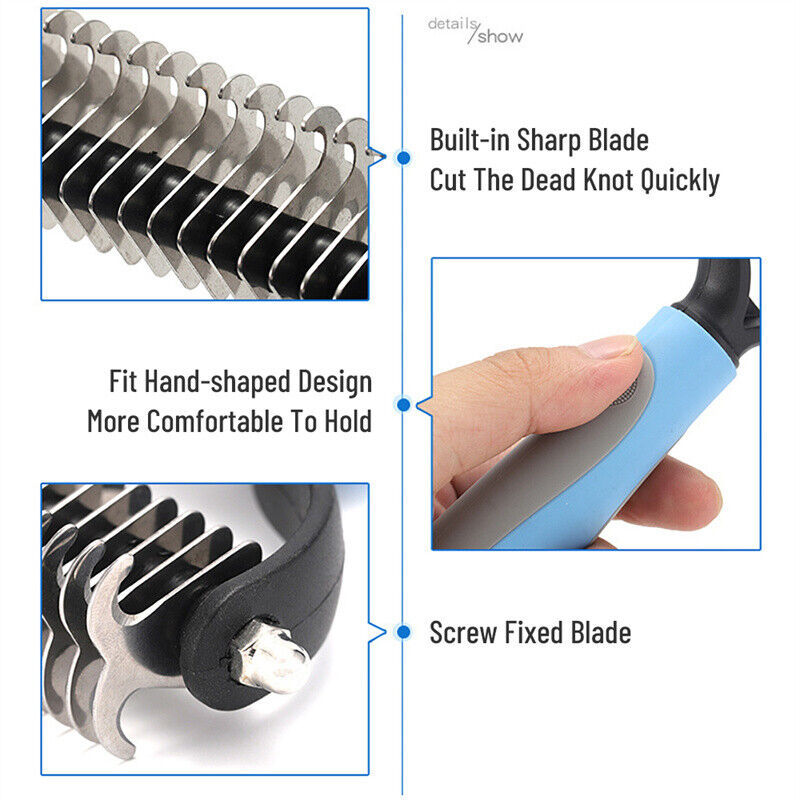 Premium Dual-Sided Pet Grooming Brush - Deshedding & Dematting Tool | Reduces Shedding, Removes Mats for Dogs Cats