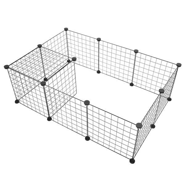 12 Pieces Iron Mesh Small Animal Playpen Portable Metal Wire Fence for Guinea Pigs Rabbits Hedgehogs Hamsters Indoor Outdoor Pet Enclosure Easy Assembly Stron