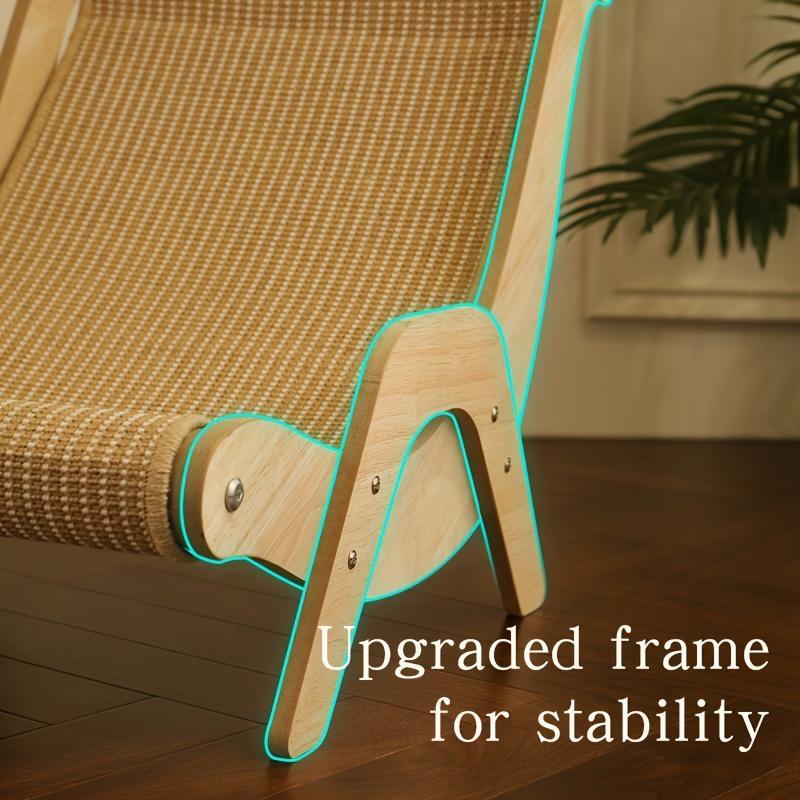 2 in 1 Cat Hammock and Scratcher Durable Linen Rope Cat Bed All Season Pet Resting Chair for Kittens Small Pets Cozy Scratch Pad for Claw Sharpening