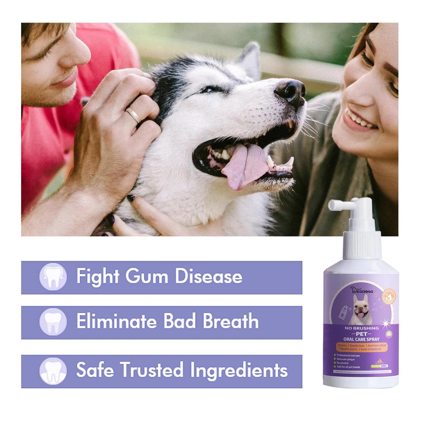 Yegebang Pet Teeth Cleaning Spray for Cats & Dogs - Oral Deodorizer for Fresh Breath