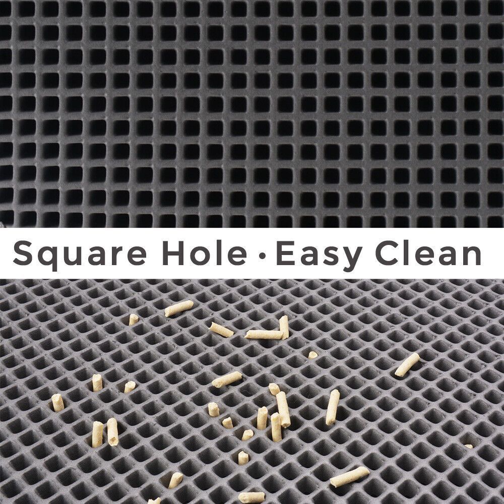 Premium Kitty Cat Litter Mat Honeycomb Double Layer Waterproof EVA Non Slip Litter Trapper Washable Pad for Litter Boxes Cat Litter Catcher Mat
