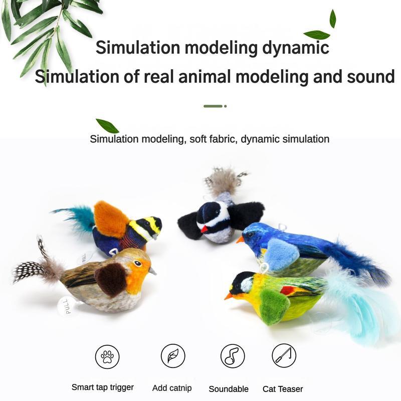 Premium Cute Bird Design Cat Teaser Toy - Simulation Parrot | Interactive Catnip Toy for Indoor Play