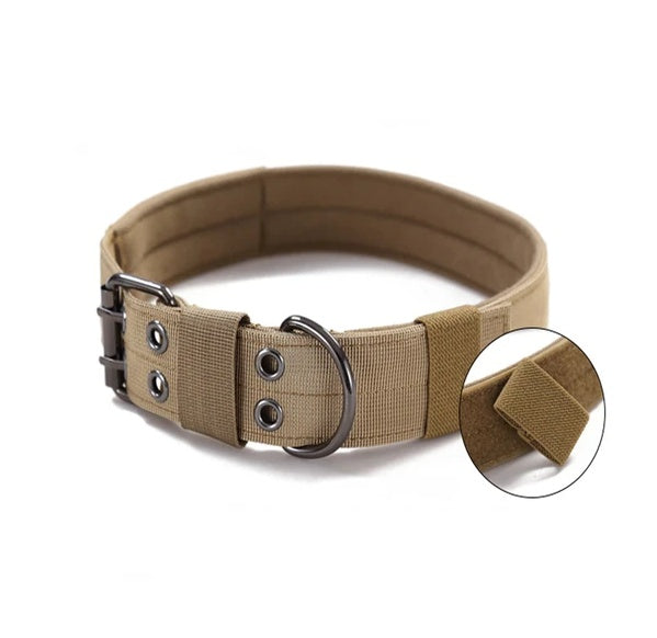 Wide Heavy Duty Nylon Tactical Dog Collar K9 Military Style with Metal Buckle for Large Dogs Durable Adjustable Pet Collar for Training Working Outdoor
