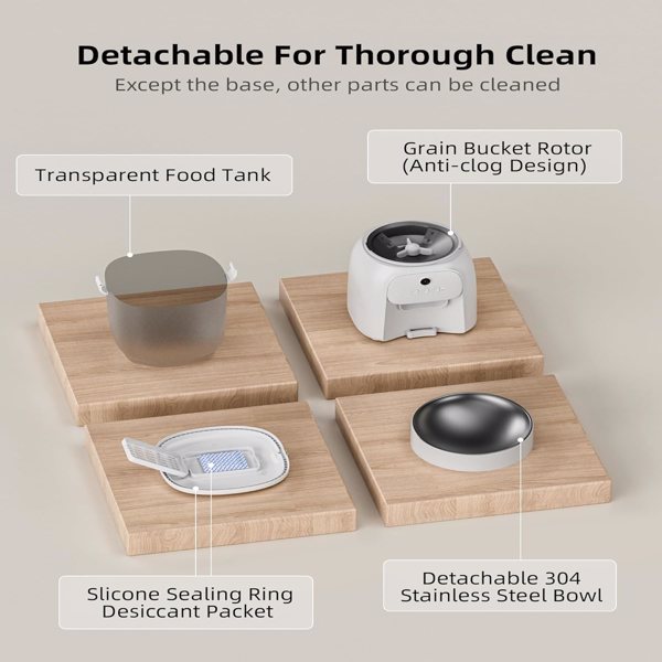 LAMPICK 1080P HD Smart Cat Feeder with Camera - App-Controlled Auto Feeding, Two-Way Audio, Motion Detection