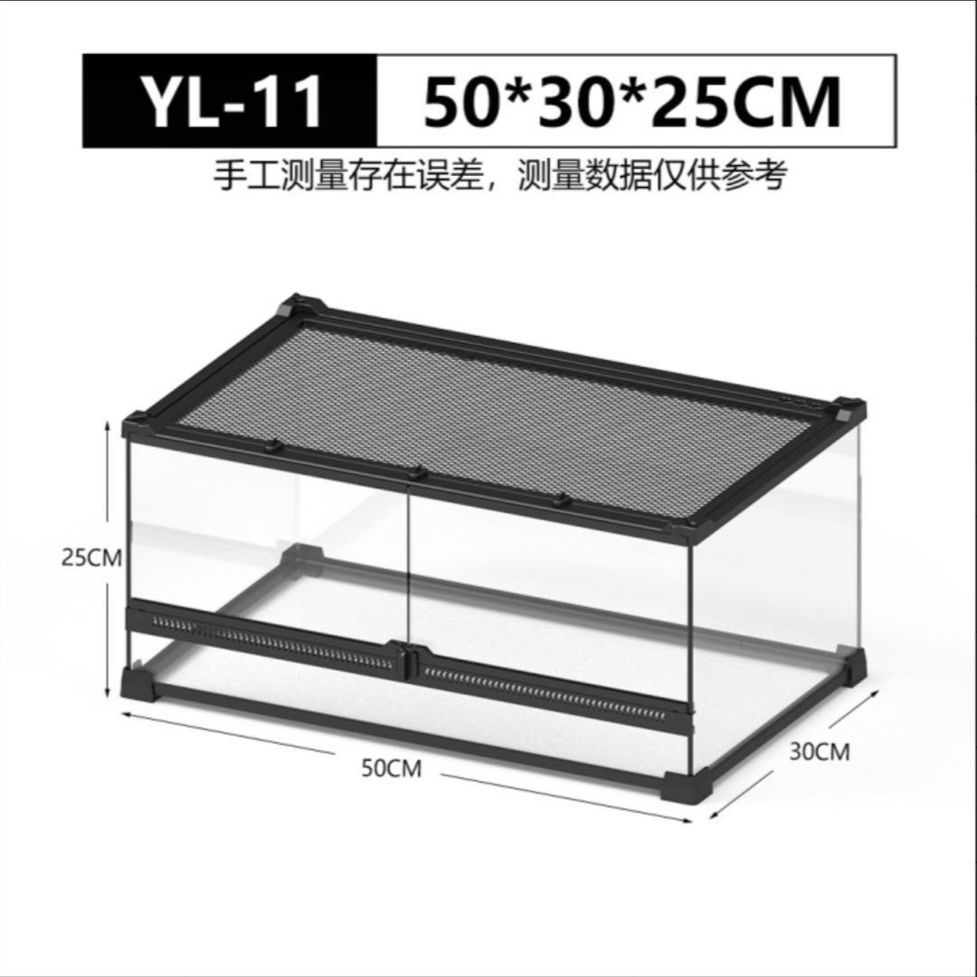 30 Gallon Large Assembled Reptile Glass Terrarium Front Opening Double Hinged Door Top Screen Ventilation Breeding Tank for Lizards Snakes Turtles Amphibians Reptile Habitat