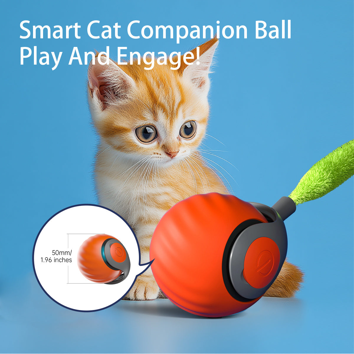 2025 Smart Interactive Cat Ball - Type-C Rechargeable Auto Teaser Toy for Cats - Premium Pet Supplies