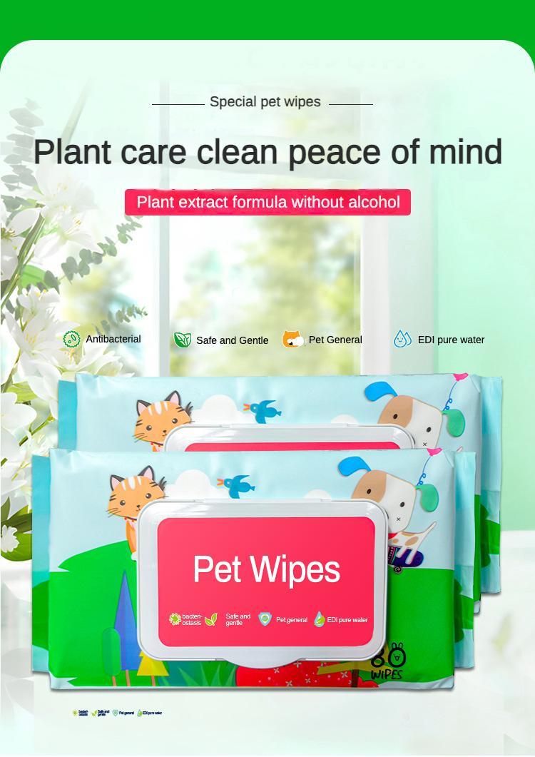 Premium Dog Cat Wet Wipes Fragrance Free Plant Based Hypoallergenic Gentle Cleansing for Paws Ears Fur Eyes Butt No Bath Needed Pet Wipes