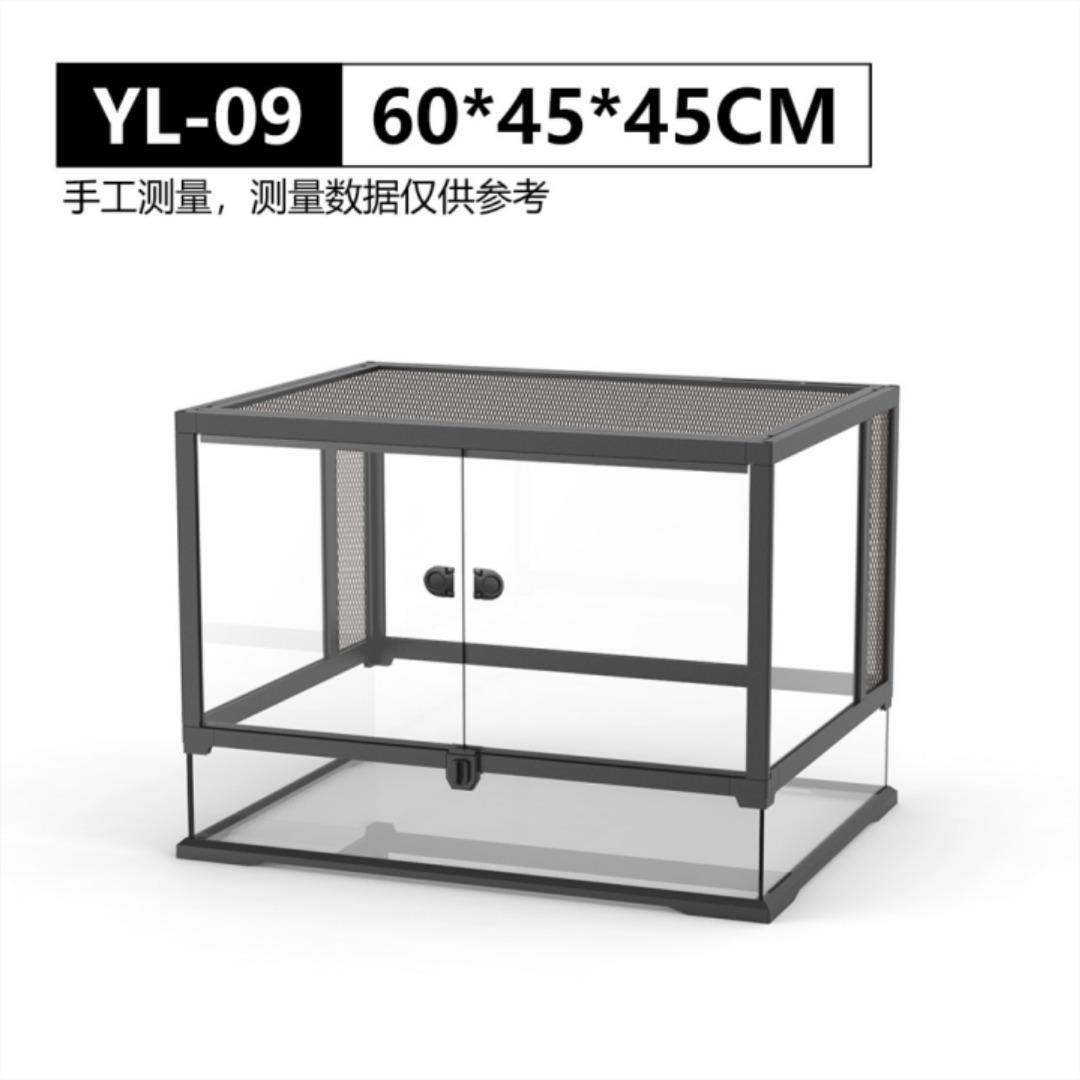 30 Gallon Large Assembled Reptile Glass Terrarium Front Opening Double Hinged Door Top Screen Ventilation Breeding Tank for Lizards Snakes Turtles Amphibians Reptile Habitat