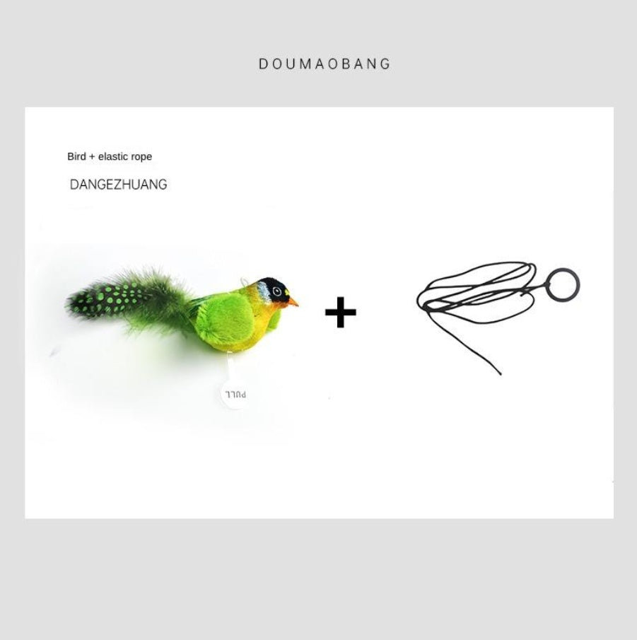 Premium Cute Bird Design Cat Teaser Toy - Simulation Parrot | Interactive Catnip Toy for Indoor Play