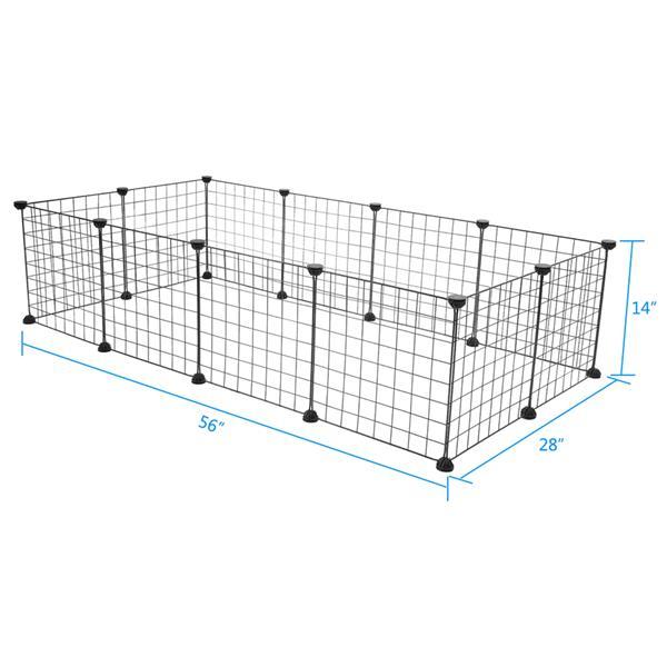 12 Pieces Iron Mesh Small Animal Playpen Portable Metal Wire Fence for Guinea Pigs Rabbits Hedgehogs Hamsters Indoor Outdoor Pet Enclosure Easy Assembly Stron