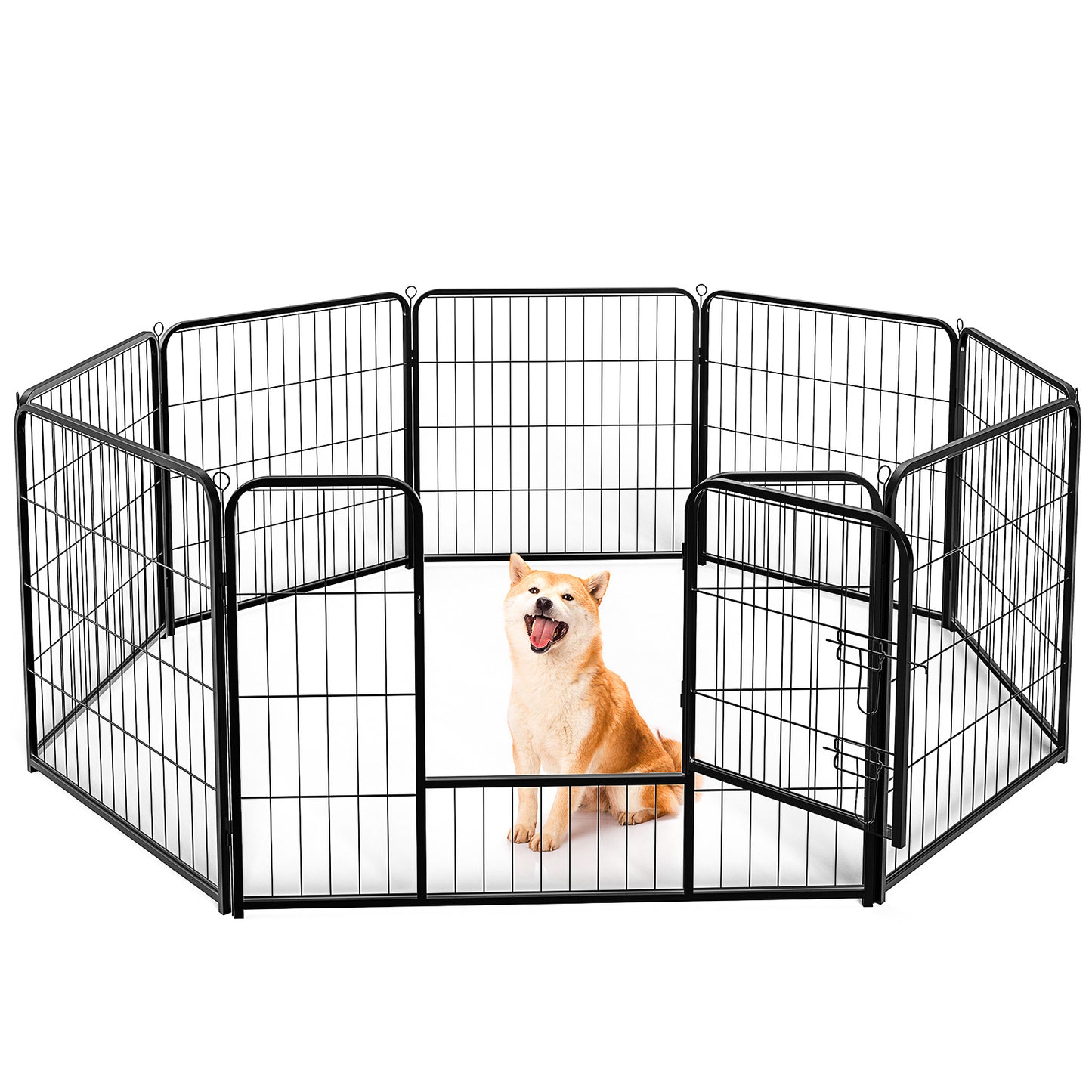 Dog Playpen Indoor Fence Pet Play Yard Game Fence Foldable Portable Dog Enclosure for Puppy Training Exercise Playpen with Gate Sturdy Metal Pet Fence Indoor Outdoor Pet Supplies