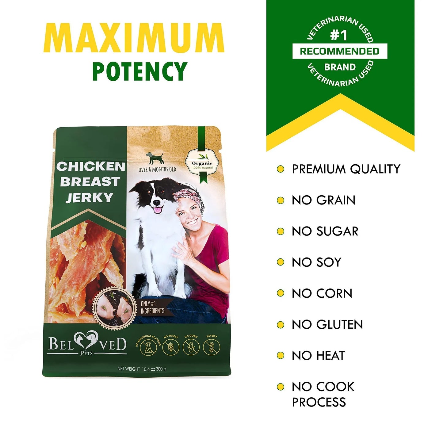 Chicken Jerky Dog Treats All Natural And Organic Healthy Snacks For Large & Small Dogs Grain Free And High Protein Human Grade Pet Chews