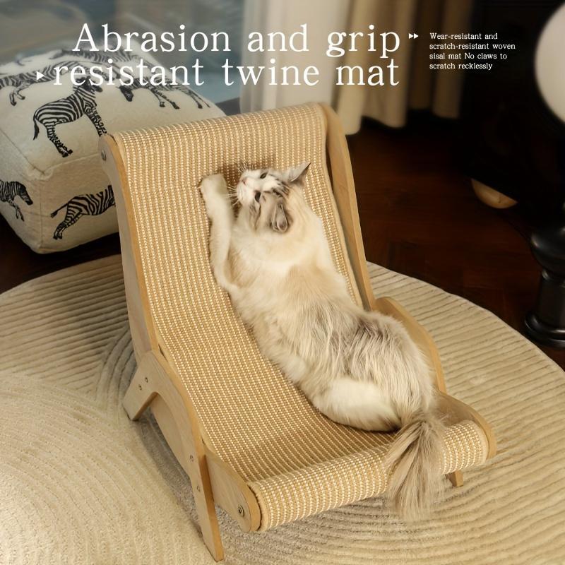 2 in 1 Cat Hammock and Scratcher Durable Linen Rope Cat Bed All Season Pet Resting Chair for Kittens Small Pets Cozy Scratch Pad for Claw Sharpening