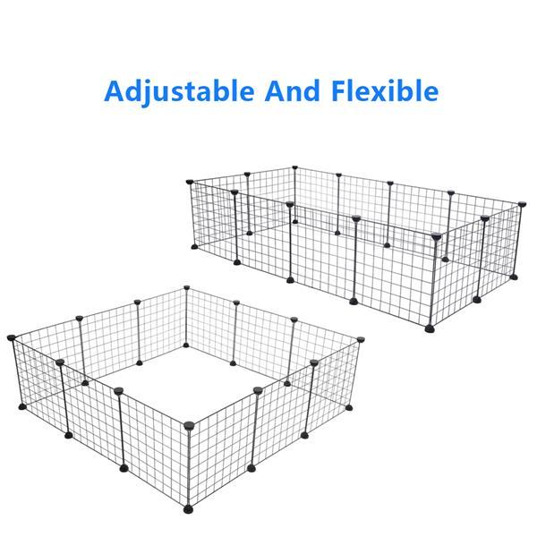 12 Pieces Iron Mesh Small Animal Playpen Portable Metal Wire Fence for Guinea Pigs Rabbits Hedgehogs Hamsters Indoor Outdoor Pet Enclosure Easy Assembly Stron