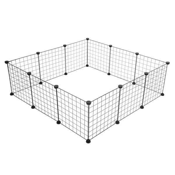 12 Pieces Iron Mesh Small Animal Playpen Portable Metal Wire Fence for Guinea Pigs Rabbits Hedgehogs Hamsters Indoor Outdoor Pet Enclosure Easy Assembly Stron