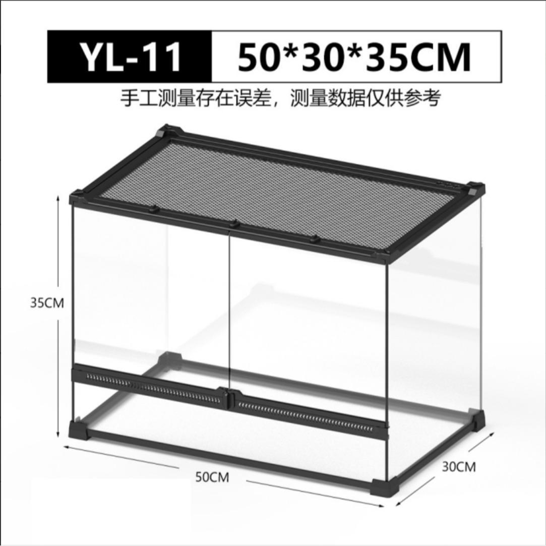 30 Gallon Large Assembled Reptile Glass Terrarium Front Opening Double Hinged Door Top Screen Ventilation Breeding Tank for Lizards Snakes Turtles Amphibians Reptile Habitat
