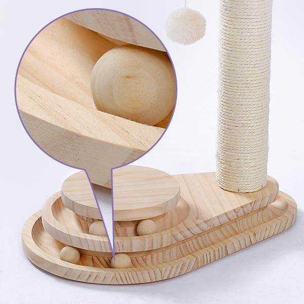 Cat Scratcher Toy 2 Level Balls Natural Sisal Post Furry Ball Fun Protects Furniture Keeps Cats Busy Safe Durable for All Cat Ages Fits Home Decor