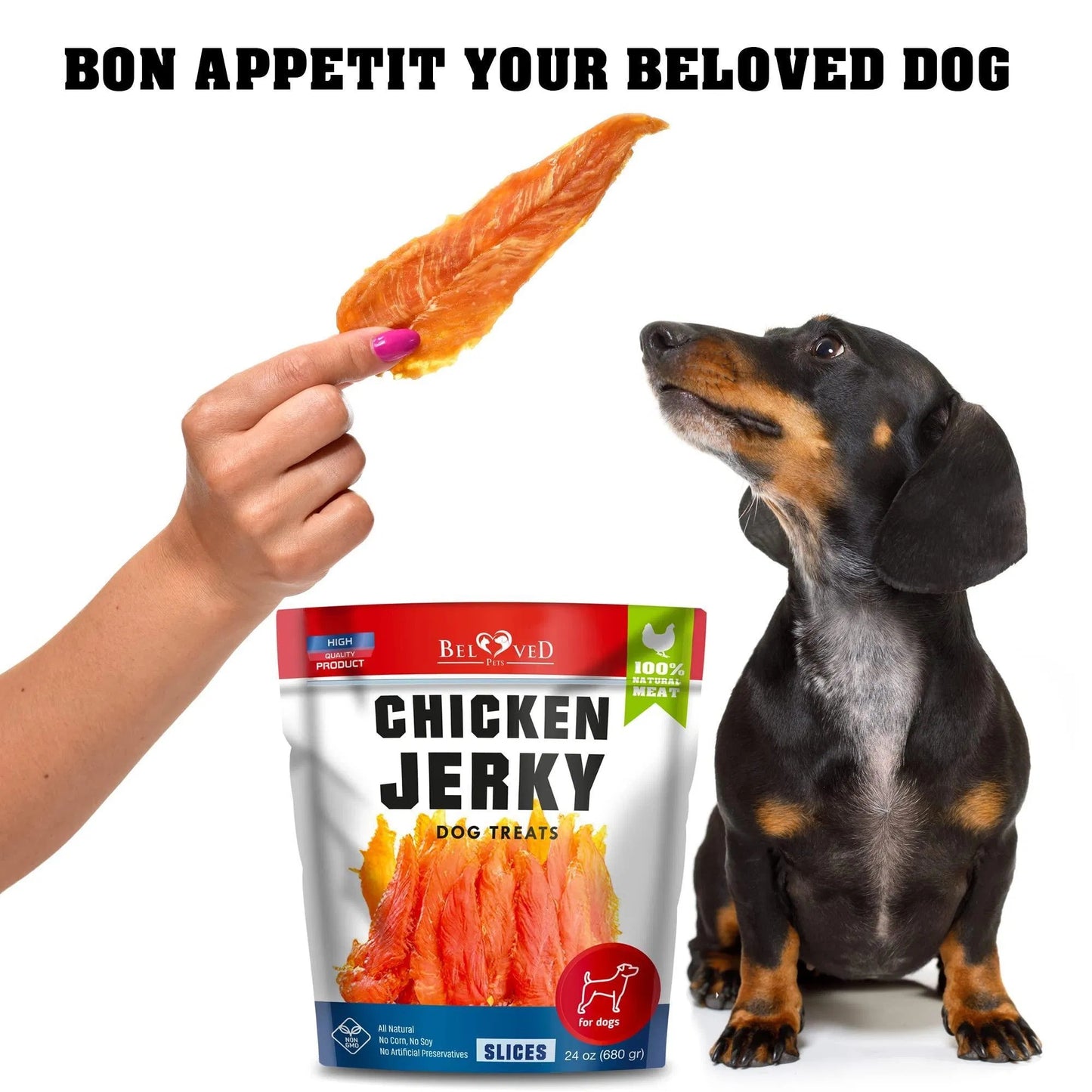 1.5lb Human Grade Chicken Jerky Dog Treats - Grain Free Organic High Protein Dried Strips - All Natural Best Training Chews for Small & Large Dogs