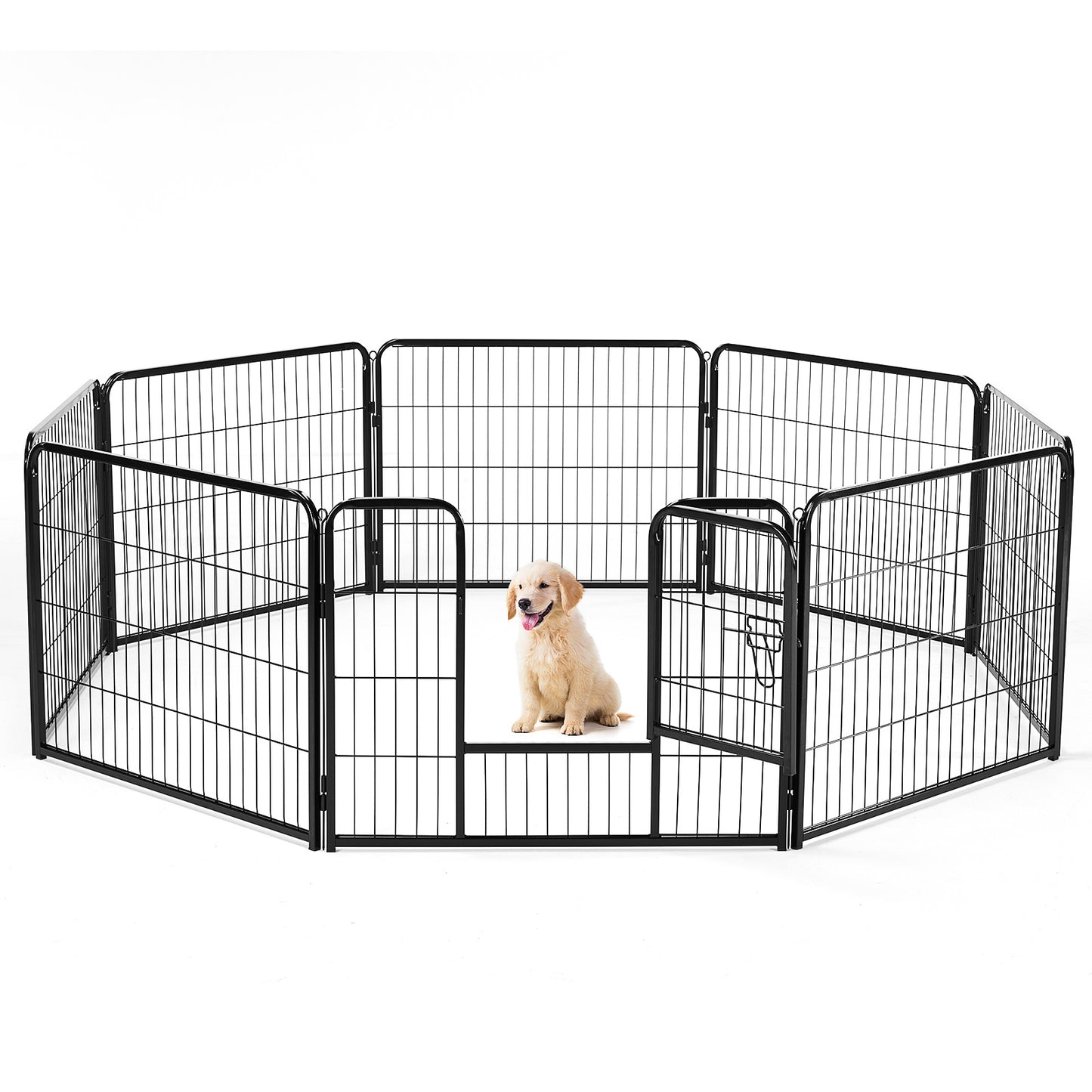 Dog Playpen Indoor Fence Pet Play Yard Game Fence Foldable Portable Dog Enclosure for Puppy Training Exercise Playpen with Gate Sturdy Metal Pet Fence Indoor Outdoor Pet Supplies