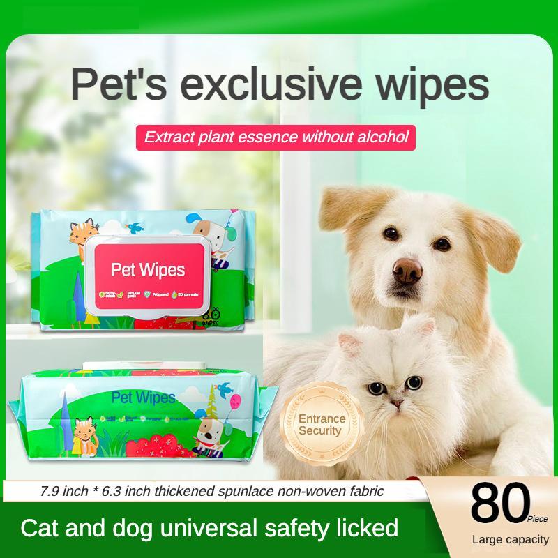 Premium Dog Cat Wet Wipes Fragrance Free Plant Based Hypoallergenic Gentle Cleansing for Paws Ears Fur Eyes Butt No Bath Needed Pet Wipes