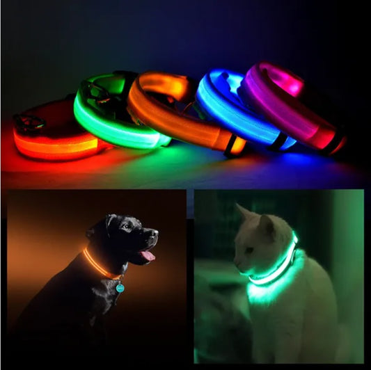 Super Bright LED Pet Halo Collar - Safety First | Adjustable Sizes, Waterproof, Stylish for Dog & Cat Adventures