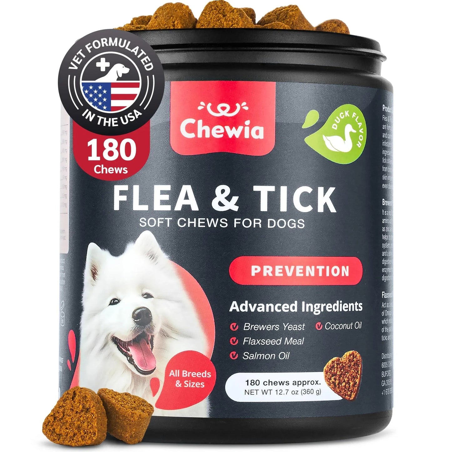 Natural Flea & Tick Prevention Chews for Dogs - Immune Support Delicious Soft Treats - All-Breed Safe Flea Tick Control Vet-Recommended Flea Tick Chews with Immune Boost