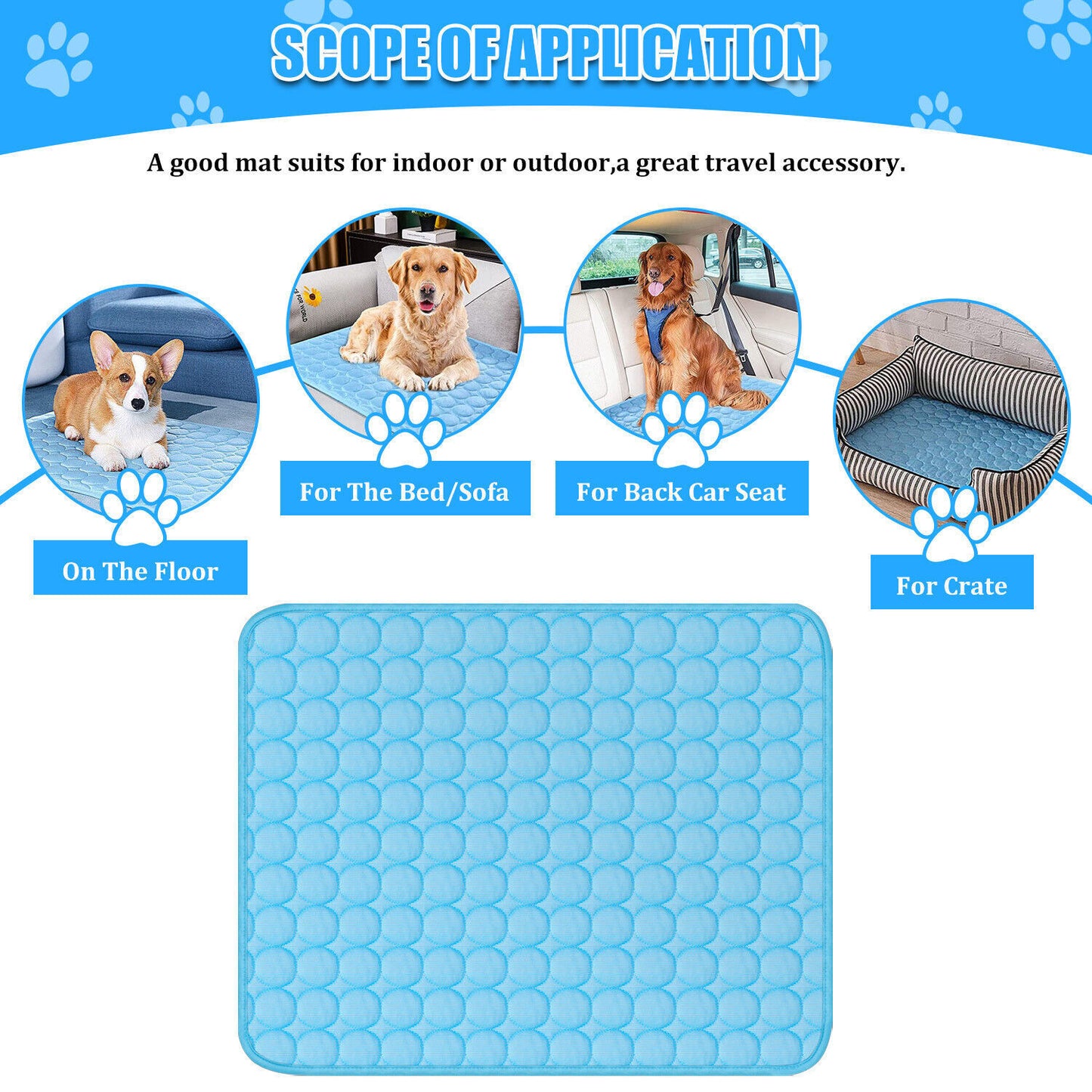 Pet Cooling Mat Cool Pad Cushion for Dogs Cats Puppies Summer Sleeping Bed Cooling Blanket