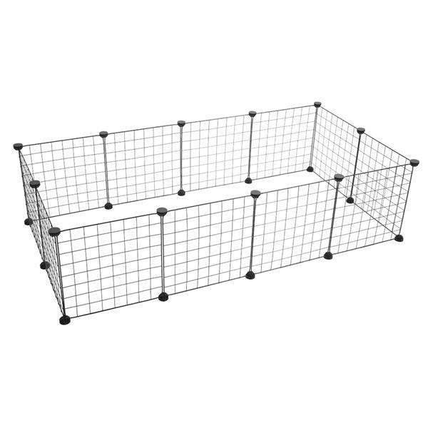 12 Pieces Iron Mesh Small Animal Playpen Portable Metal Wire Fence for Guinea Pigs Rabbits Hedgehogs Hamsters Indoor Outdoor Pet Enclosure Easy Assembly Stron