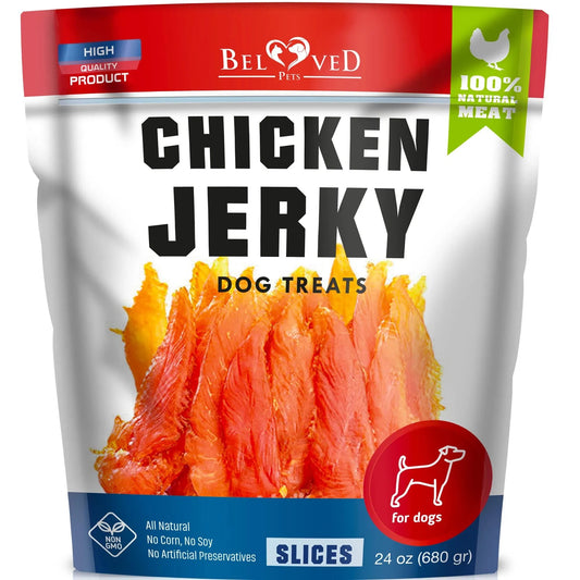 1.5lb Human Grade Chicken Jerky Dog Treats - Grain Free Organic High Protein Dried Strips - All Natural Best Training Chews for Small & Large Dogs