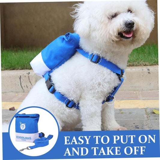 Pet Self Backpack Rucksack Small Dog Bag Outdoor Pet Backpack Dog Vest Backpack Portable Polyester Puppy Travel Strap Supply
