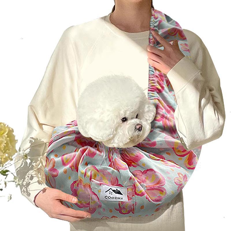 Hands Free Pet Sling Carrier For Small Medium Pets Keep Furry Baby Close Soft Secure Calming For Walks Errands Home Use Reversible 2 In 1 Design With Pocket