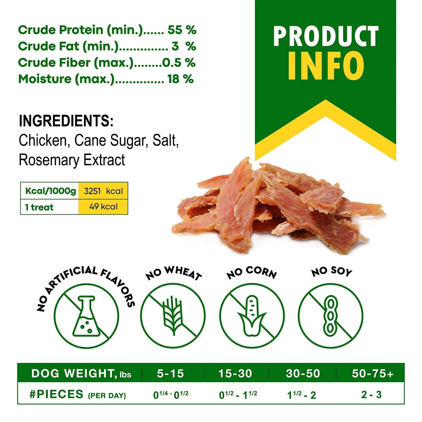Chicken Jerky Dog Treats All Natural And Organic Healthy Snacks For Large & Small Dogs Grain Free And High Protein Human Grade Pet Chews