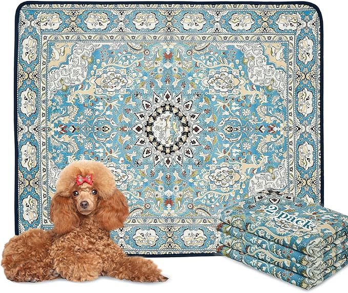 Premium Washable Dog Pee Pads 2-Pack Reusable Puppy Training Pads Super Absorbent Leakproof Non-Slip Potty Pads for Floor Crate Couch Whelping Litter Mat Puppy Supplies