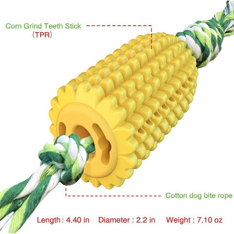 Durable Squeaky Dog Chew Toys for Aggressive Chewers Interactive Corn Cob Toys Small Medium Large Dogs Puppies Teething Chew Toys Strong Chewing Dog Toys