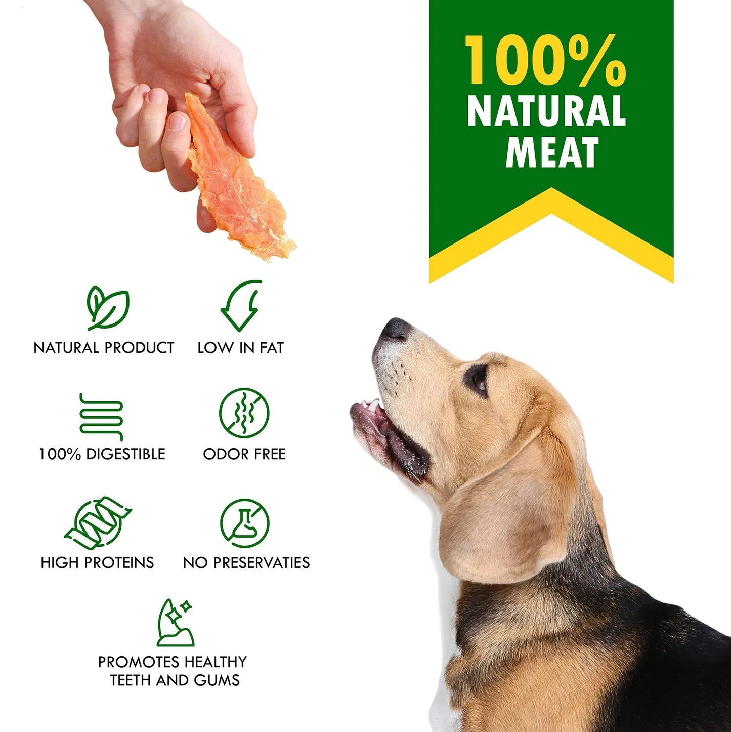 Chicken Jerky Dog Treats All Natural And Organic Healthy Snacks For Large & Small Dogs Grain Free And High Protein Human Grade Pet Chews