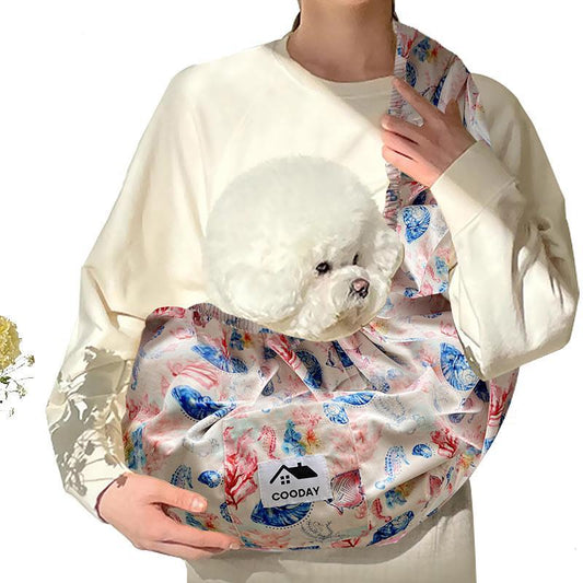 Hands Free Pet Sling Carrier For Small Medium Pets Keep Furry Baby Close Soft Secure Calming For Walks Errands Home Use Reversible 2 In 1 Design With Pocket