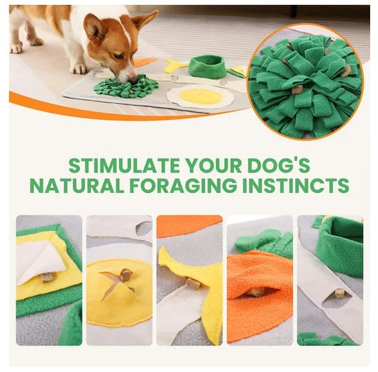 19x23 Inch Large Breed Snuffle Mat Interactive Treat Dispenser for Dogs Indoor Mental Stimulation Comfortable Fleece Sniff Mat Dog Enrichment Toy Boredom Relief Training Supplies