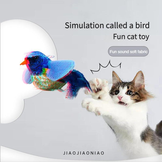 Premium Cute Bird Design Cat Teaser Toy - Simulation Parrot | Interactive Catnip Toy for Indoor Play