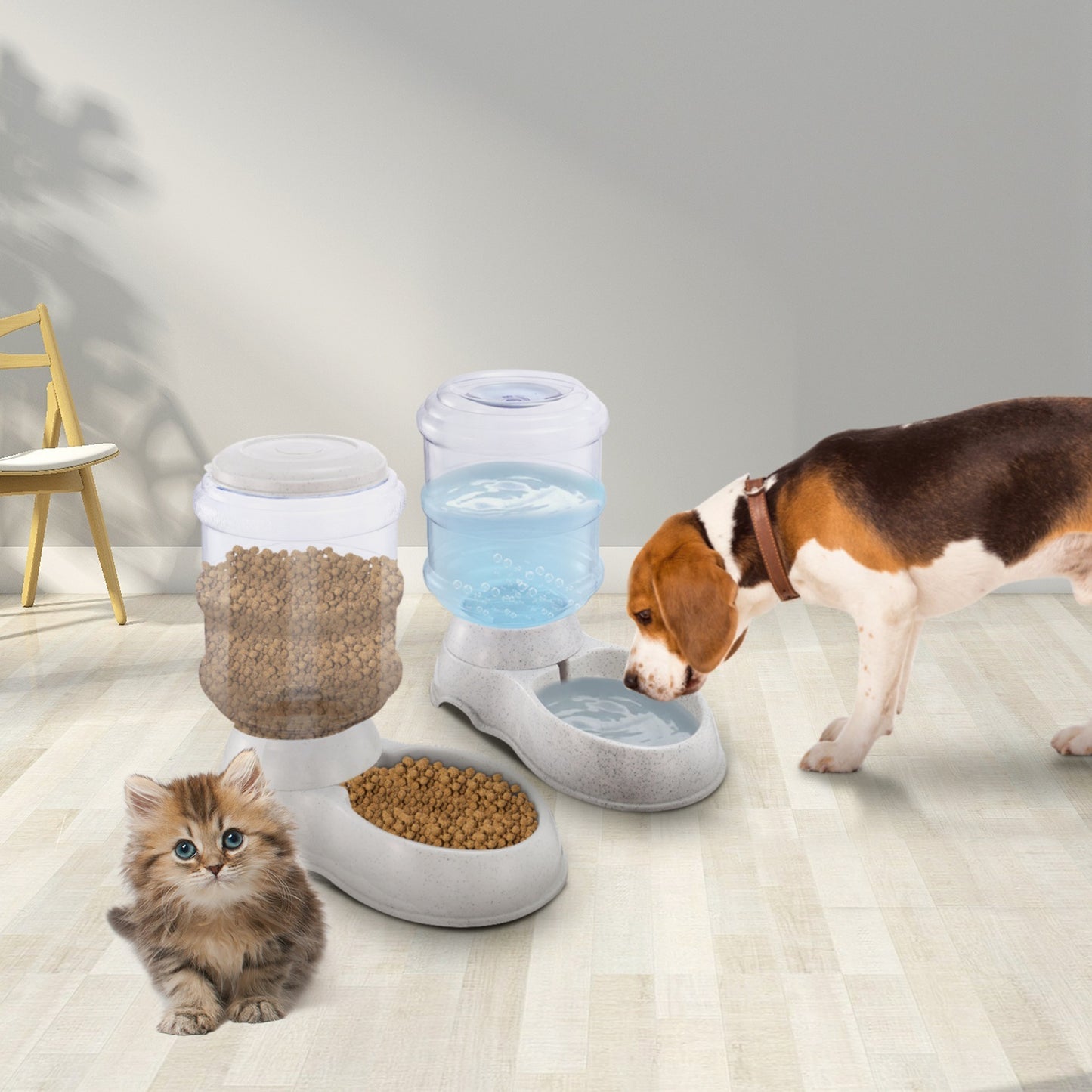 3.5L 1Gal Pet Water Dispenser Gravity Self-Dispensing Automatic Waterer for Cats Dogs Large Capacity BPA-Free Durable Pet Water Feeder Anti-Slip Base Pet Supplies