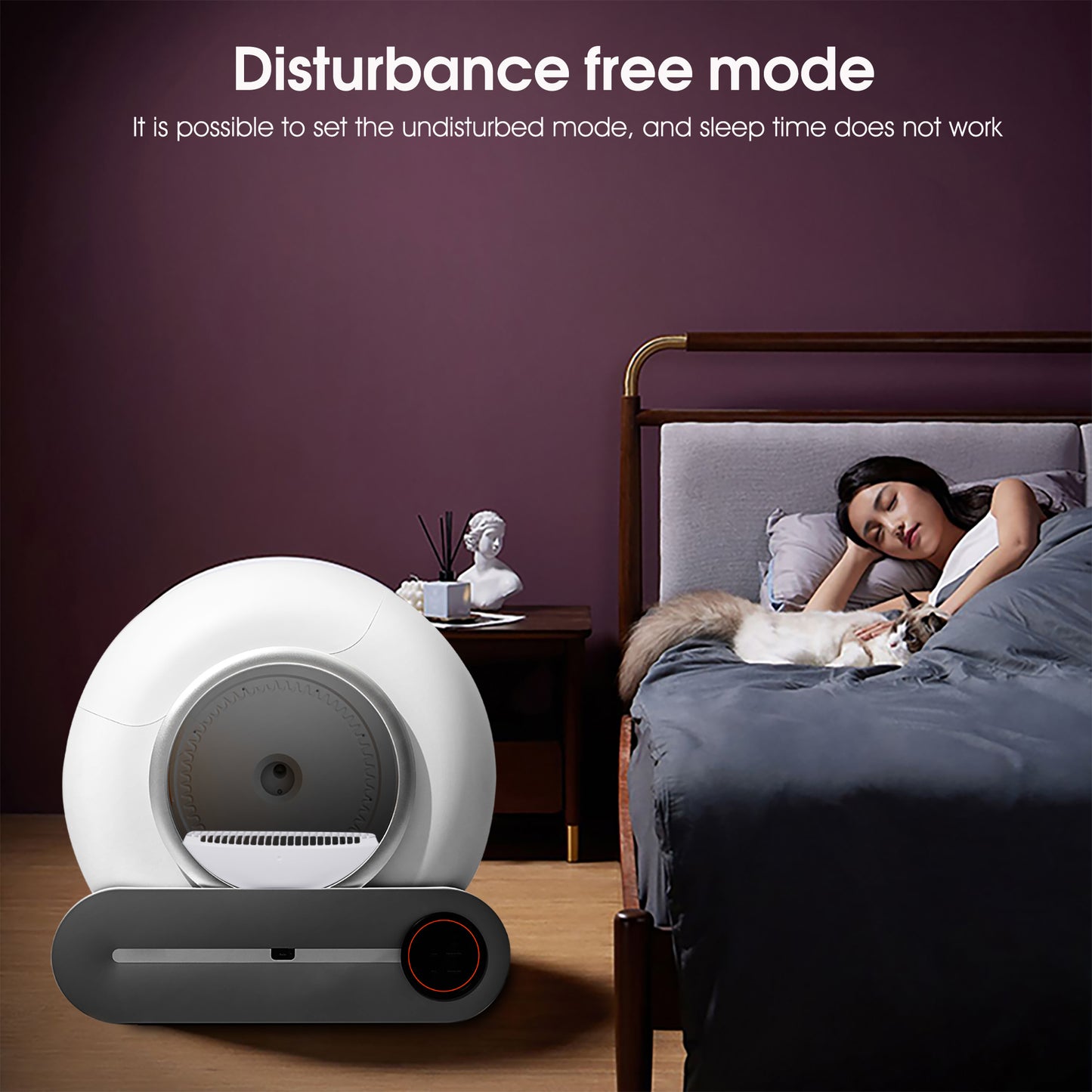 Self-cleaning Litter Box Automatic Scooping Deodorization App Control 2.4G WiFi Intelligent Litter Box with Padding