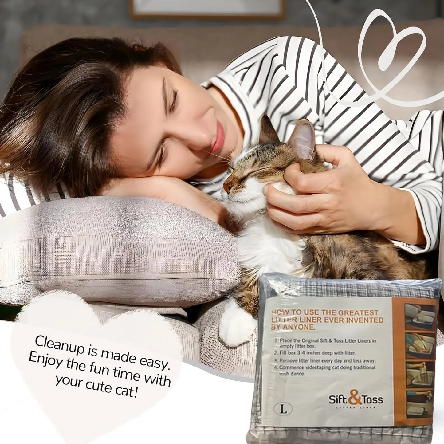 1 Pack 10PCS Reusable Washable Mesh Cat Litter Filter Bags Quick Sift Litter Cleaner Non Dirty Easy Clean Pet Litter Sifting Bags for Cat Litter Box Maintenance
