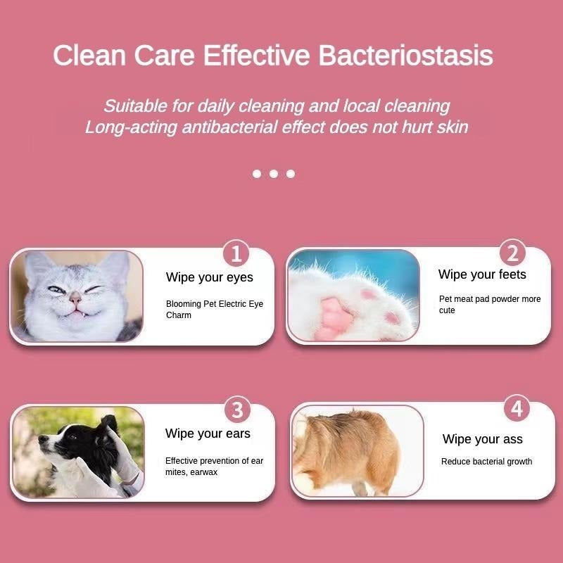 Premium Plant-Based Pet Wet Wipes - Unscented for Paws Butt Ears Eyes | Cleaning Deodorizing, Hypoallergenic for Dogs Cats