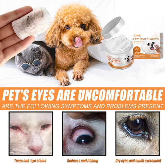 Yegbong Pet Eye - Cleaning Wipes for Dogs and Cats Tear - Stain Removal Remove Eye Dirt Soft Cotton Pad Gentle and Non - Irritating