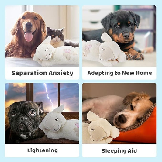 Premium Pet Anti-Anxiety Sleeping Toy - Heartbeat & Heat Apparatus | Calming for Dogs Cats, Separation Anxiety Relief