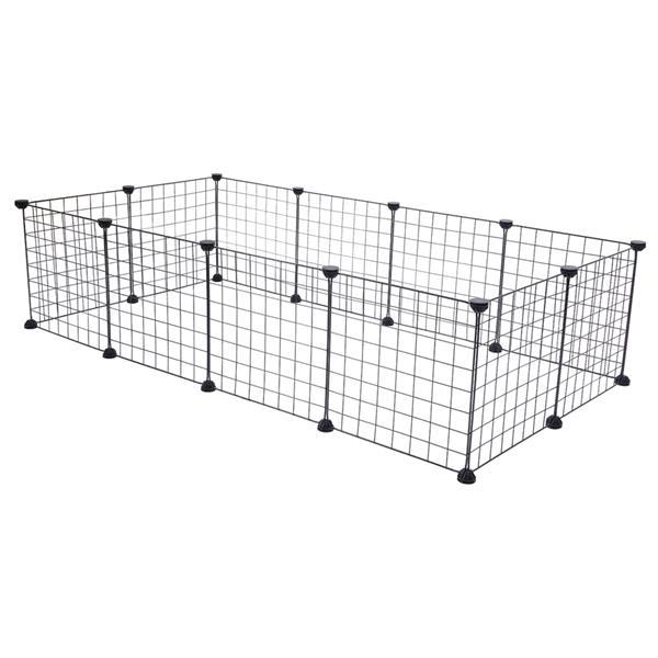 12 Pieces Iron Mesh Small Animal Playpen Portable Metal Wire Fence for Guinea Pigs Rabbits Hedgehogs Hamsters Indoor Outdoor Pet Enclosure Easy Assembly Stron