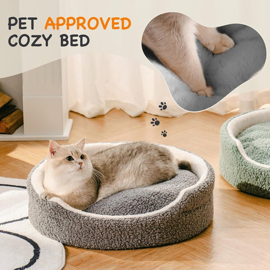 Premium MEWOOFUN Handmade Wool Cat Cave Bed - Natural Felt Hideaway | Cozy Breathable Design for Indoor Cats Kittens | Medium Grey